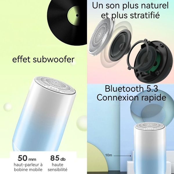TD® Langaton Bluetooth-kaiutin 1200mAH Valo teho Kuuntele multimediaa sisäänrakennetulla akulla matala-ääninen integroitu kaiutin