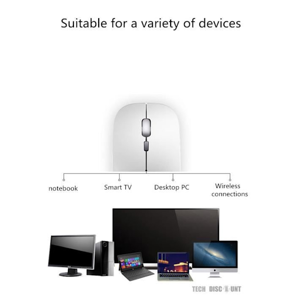 Trådløs mus TD® Universel Stilleknap Plug and Play