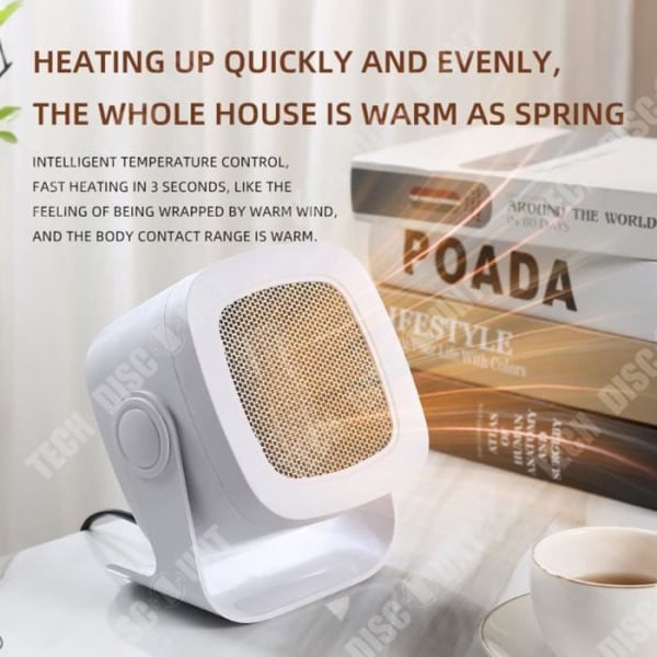 TD® Home Heater Fläkt, Portable Heater, Electric, Small Desktop Warm Air Fläkt, Snabb uppvärmning
