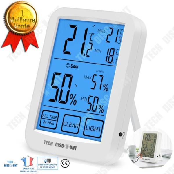 Klocka Väderstation Trådlös inomhus utomhussensor Termometer Hygrometer Digital LCD Prognos Monitor Fuktighet