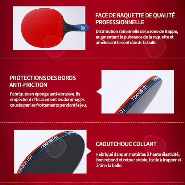 C 1,46 mm bordtennisracket 1 carbon bordtennisfladdermöss 8 bollar 1 påse pingisracket tab tennisset