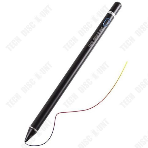 TD® USB-ladet sort æblepen til iPad - universel aktiv capacitiv touchscreen-pen, der er kompatibel med bærbare enheder.