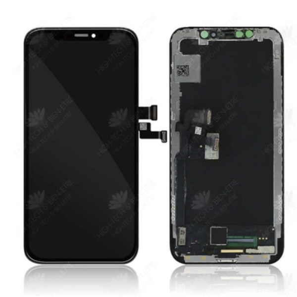 HTBE® iPhone X svart pekskärm mobiltelefon film helskärmsskydd kant droppsäker anti-dropp glasfilm