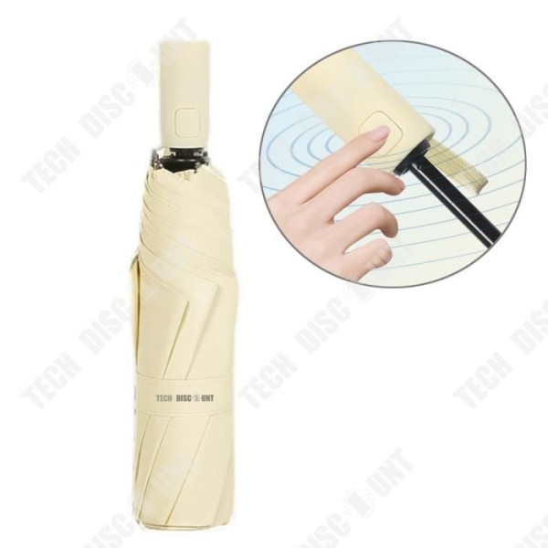 TD® Regn- og solparaply Diameter 98 cm Automatisk håndtag Solbeskyttelse og UV-beskyttelse Paraply pl Beige