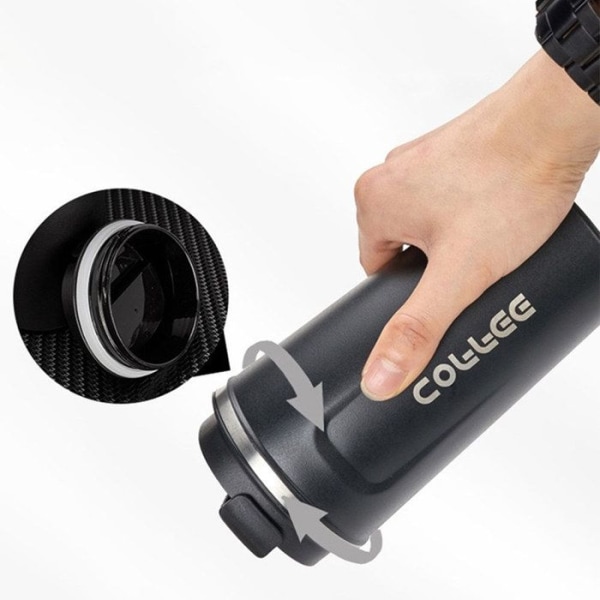 Isolerad kaffemugg - TD® - 510 ml - Rostfritt stål - Värmeisolering - Läcksäker Svart