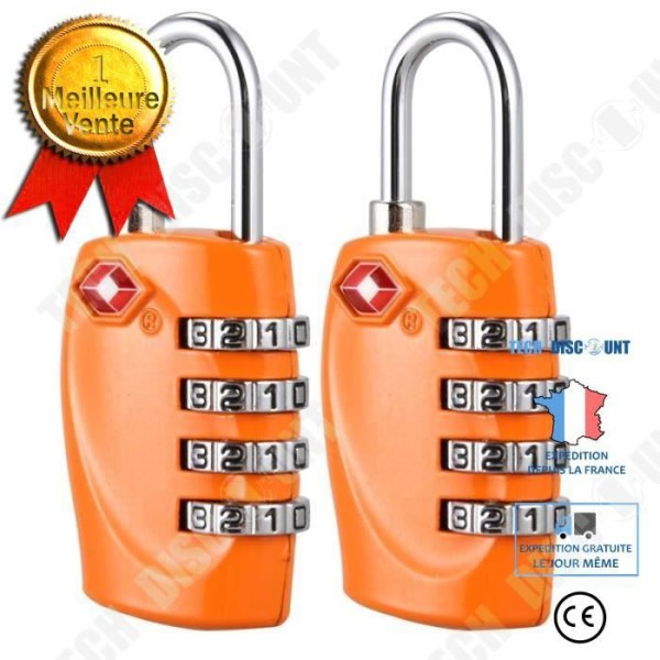 TD® 2 Låse med 4-cifret TSA kode til kufferter og tasker orange