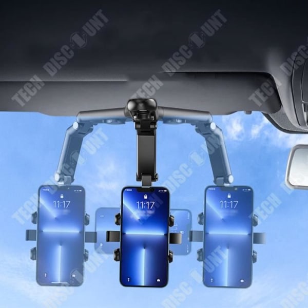 TD® Ny bilhållare multifunktions bilnavigeringsfäste backspegelspänne mobiltelefonhållare