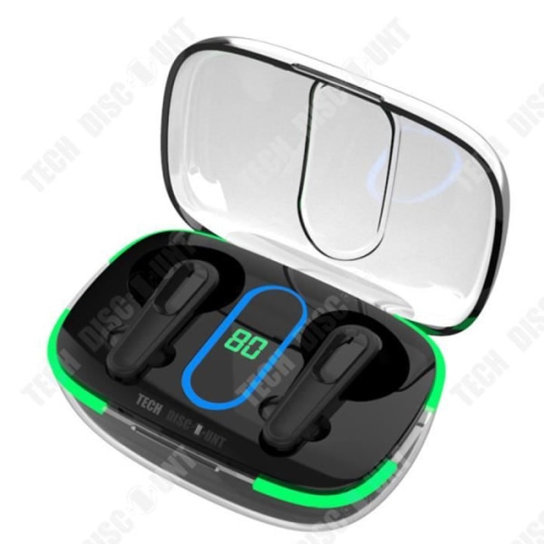 TD® Langaton Bluetooth-kuuloke Bluetooth 5.3 Läpinäkyvä lokero Kompakti Älykäs digitaalinen näyttö Kaksinkertainen nappikuuloke