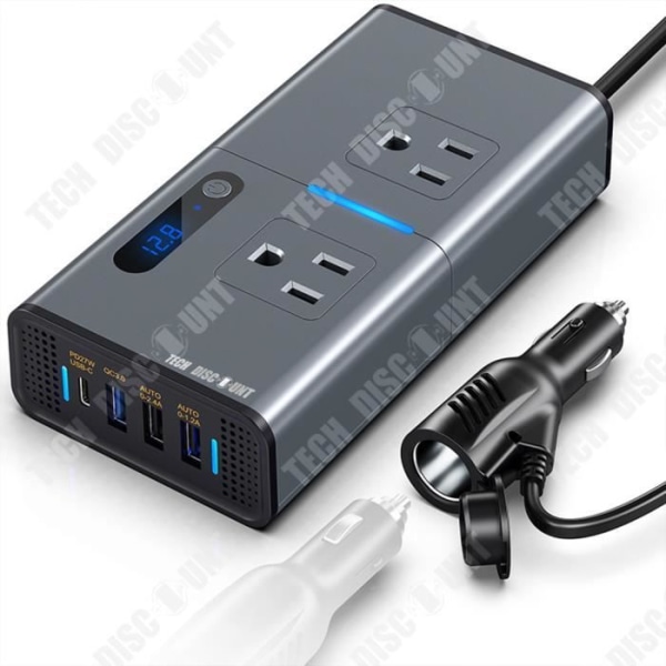 TD® Bil inverter 12v24v multifunktionel 200w USB stik strøm konverter bil smart oplader inverter