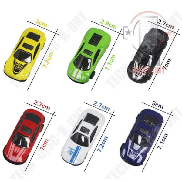 TECH DISCOUNT® - Peli Leikki Punainen Rekka 6 pientä integroitu moniväristä autoa lapsille kannettava laukku Lahja pojalle