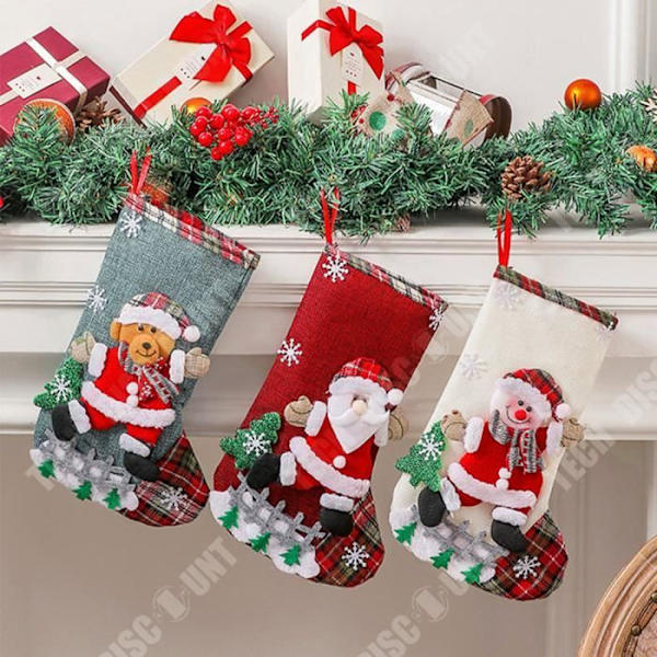 TD® Julstrumpa Godispåsar 20*30cm 4st Tecknat mönster julklappspåse Lämplig för juldekoration
