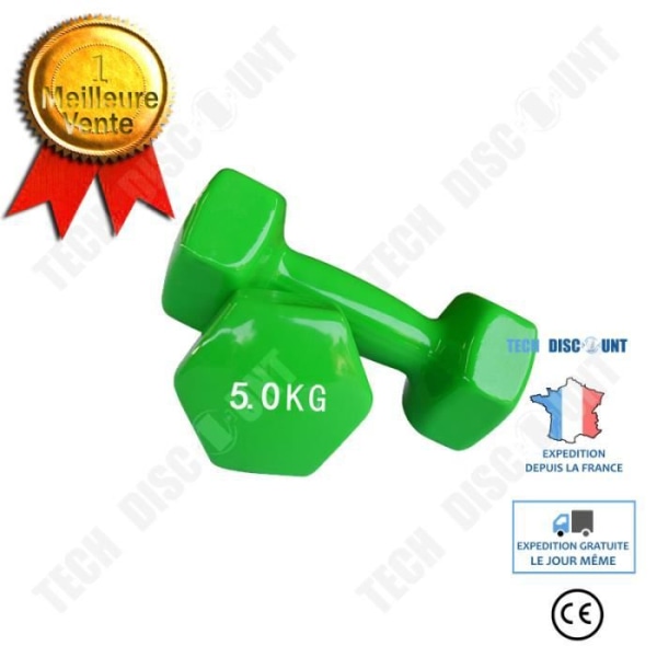 TD® Miljöskydd Hantel Hem Fitness Utrustning för Grön Unisex 5kg*2