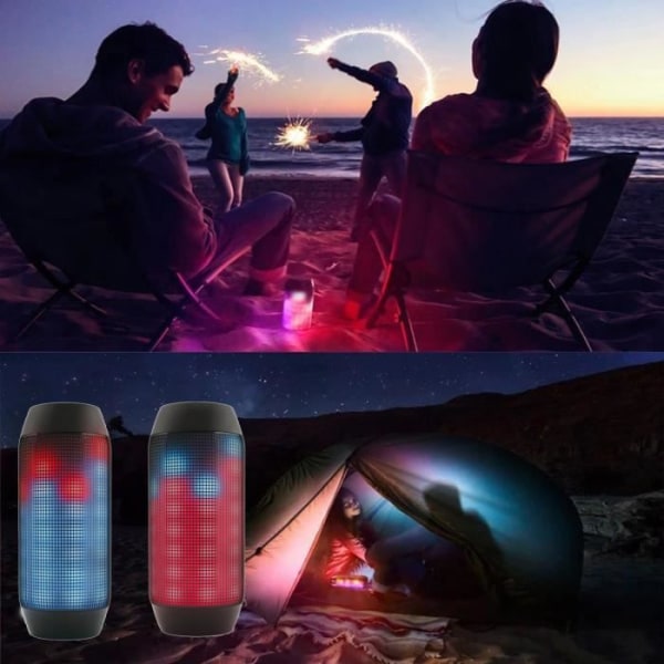 LCC® Pulse Langaton Bluetooth-kaiutin LED-valoilla ja NFC-yhteensopiva iPhone 3/3G/3GS/4/4S/5/5S/5C, iPad 2/3/4/Mini/Air Svart