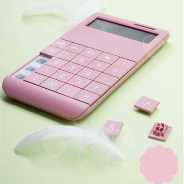 Lommeregner - CONFO - Bærbar - Solenergi - LCD-skærm - Pink