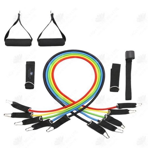 HTBE® 11 delar av spänningsrep multifunktions dörrspänningsutrustning bodybuilding latexrör ett-ords spänningsrep