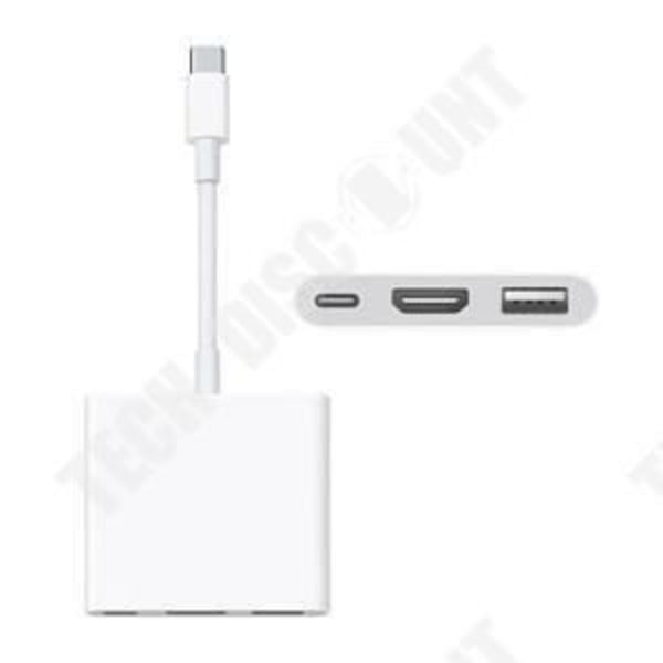Multiportadapter - TD® - 3 i 1 - USB-C - AV - Uppladdningsbar