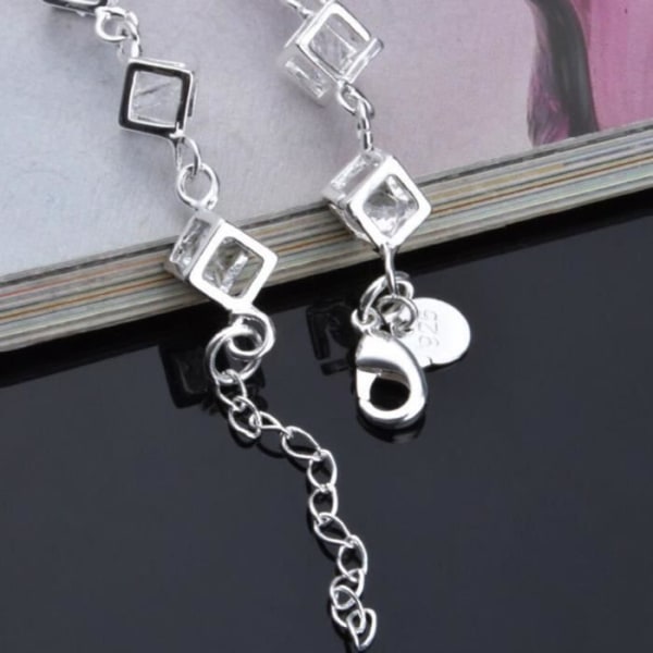Armband - TD® - Skelett - Silverpläterad metall - Fyrkantig design - 21 cm längd silverpläterad koppar