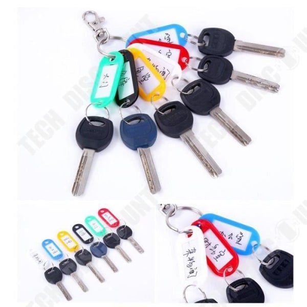 TD® komplett nyckeluppsättning med etiketter 4 stilar med 24 nyckelringar och gummietiketter Nyckelmärkning