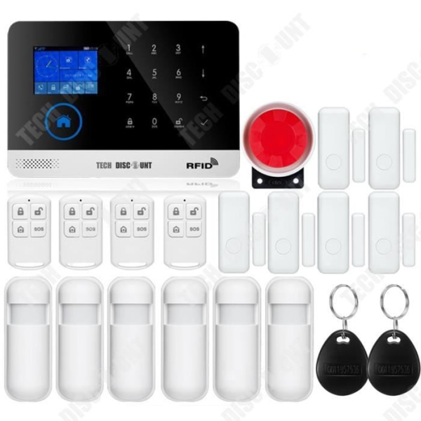 TD® Smart graffiti-tangentbord beröringslarm wifi GSM-larm 2,4 tum TFT färgskärm multifunktionell stöldskyddsenhet