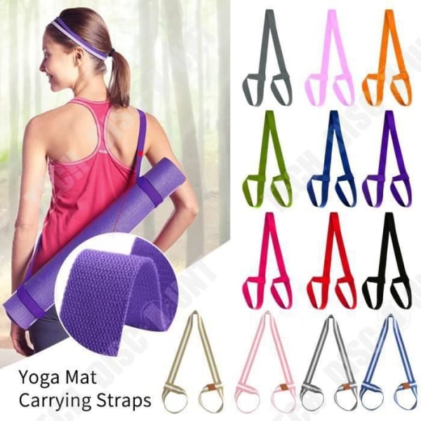 TD® Fitness Tillbehör - Kroppsbyggande, Justerbart Yogabälte av hög kvalitet Bomull Hållbar Yogamatta Rem Bälte - Orange Typ