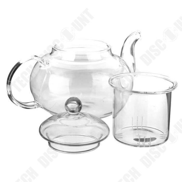 TD® Teekande Kaffekande på 600 ml i varmebestandigt glas Transparent med låg og infuser filter-gave-te infusioner