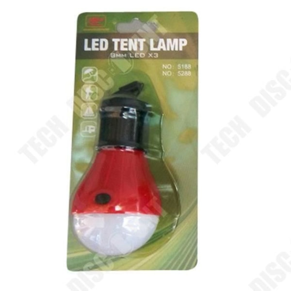 TD® Bärbar Röd 3 LED-handlampa Campingtält Glödlampa Fiskelykta Ficklampa