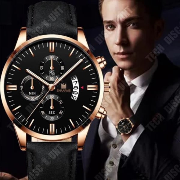 TD® Business Modekalender för män Three Eyes Six Hands Watch Tvådelad armbandsur Set Watch Gift