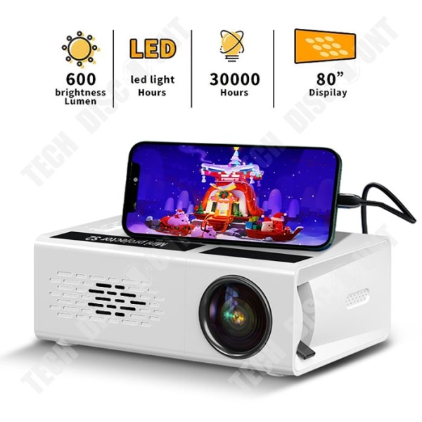 TD® Micro Projector Mini Portable Home Outdoor High Definition 1080P Mobiltelefon Samma skärm Projektor