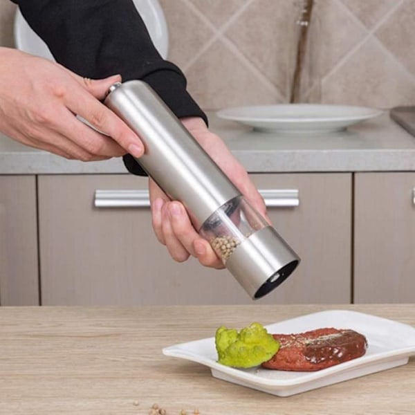 Elektrisk Pepparkvarn Salt- och Pepparkvarn Set Rostfritt Stål Justerbara Automatiska Kryddkvarnar