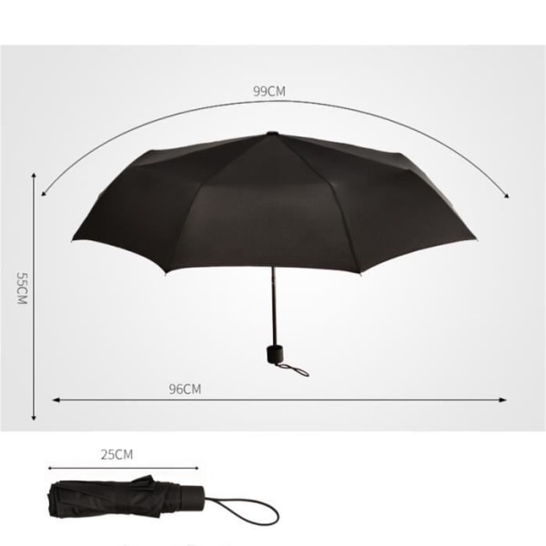 TD® Faldbar paraply sort Fulton 133 cm UV-lys polyesterstof paraply bagageaccessorie mod regn eller UV diskret