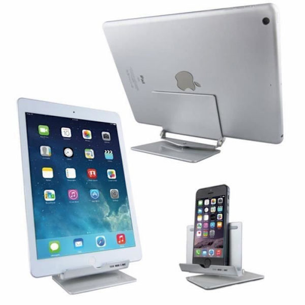 Support för surfplatta - TD® - Fällbar i aluminium - 4-12 tum - Smartphone/surfplatta - Grå