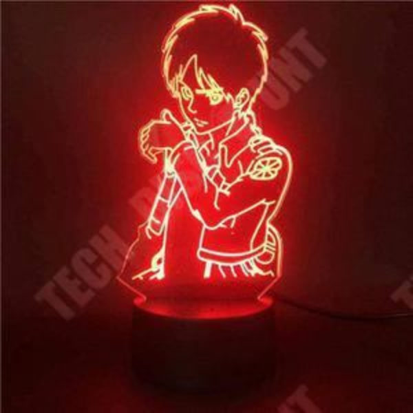 TD® GEZHF Angreb på Titan Eren Anime Nattlampe 3D 16 farver LED Touch Light Bordlampe Værelse Lys Gave til AM57