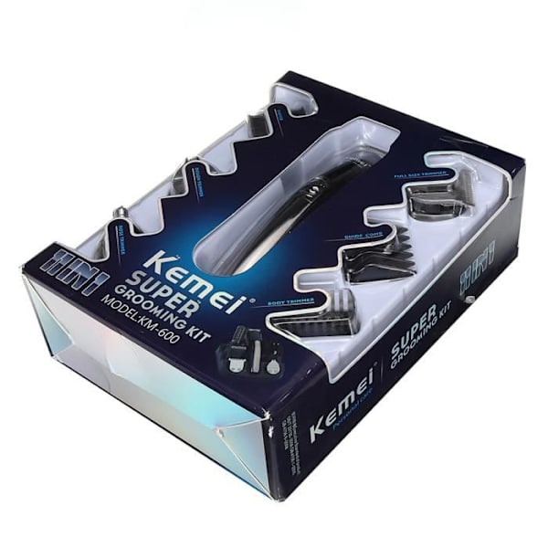 Hårtrimmer Beard Pro Razor Box med Organizer Herrpresent USB EU-kontakt - Svart - 6 tillbehör ingår Svart