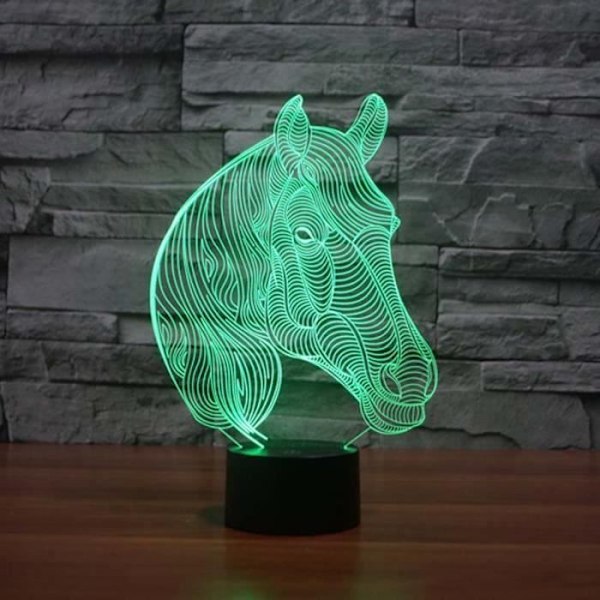 USB Nyhed Gaver 7 Farver Skiftende Dyr Hest LED Natlamper 3D LED Skrivebord Lampe Som Dekoration af