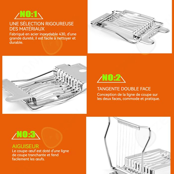 "Egg cutter 13,7x9,2x2,5 cm ægget skærer i rustfrit stål multifunktionel ægseparator køkkenværktøjer fancy ægskærer"