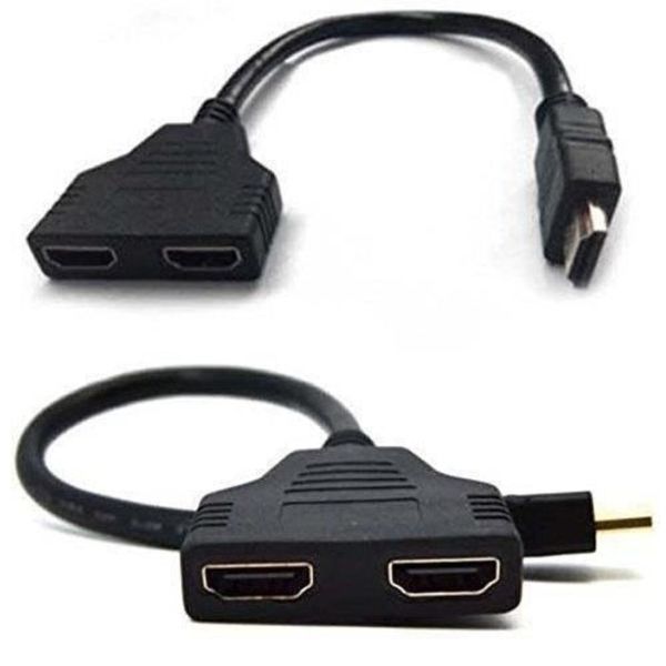 HDMI 1 han til dobbelt HDMI 2 hun Y kabel splitteradapter LCD LED HD TV