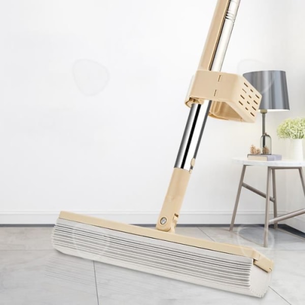 CONFO® Mop, gummi bomulds, roterende, støvfanger, håndvask, svamp, doven, multifunktionel, 3-hjulet rotation