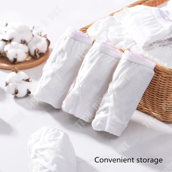 TD® bomull engångsunderkläder 5-pack bomull reseunderkläder för män och kvinnor No-wash shorts för kvinnor Vit M