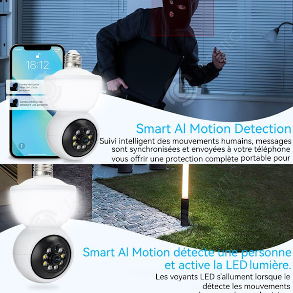 Monitor typ av lampa - INNOVTEC - Färgnattvision - Wi-Fi - Dubbelsidig ljud - 360° Färg