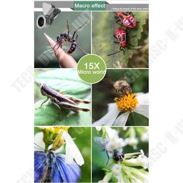 TD® Objektiv Vidvinkel 3 i 1 smartphone 12X optisk zoom teleskop kamera objektiv teleskop mobiltelefon sort farve
