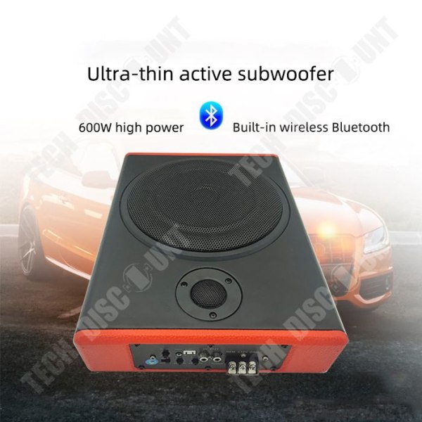TD® Bil subwoofer 10 tommer bluetooth ultra-tynd subwoofer med diskant 12V høj effekt bil aktiv under sæde bil ultra-tynd subwoofer