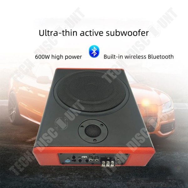 TD® Car subwoofer 10 tums bluetooth ultratunn subwoofer med diskant 12V högeffektsbil aktiv under sätet bil ultratunn subwoofer