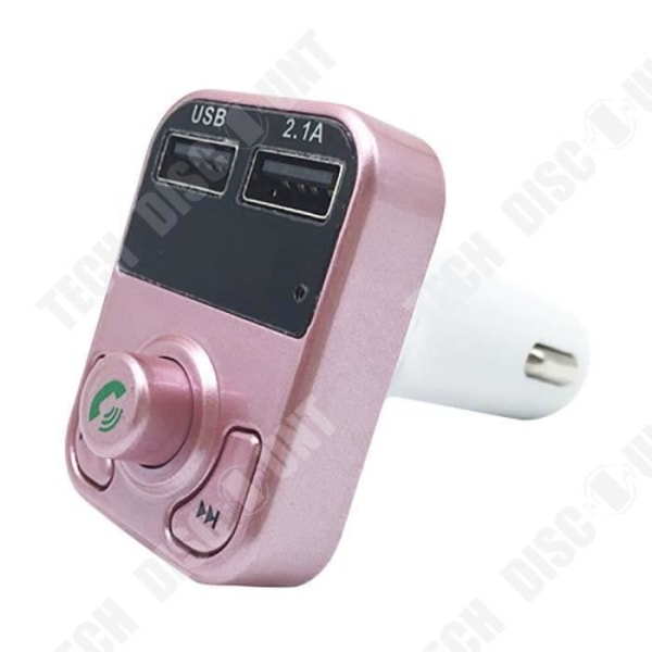 TD® Car FM-sändare - Dual USB Bluetooth 4.1 - Laddare Handsfree Bilsats FM-sändare MP3-spelare - Rose Gold