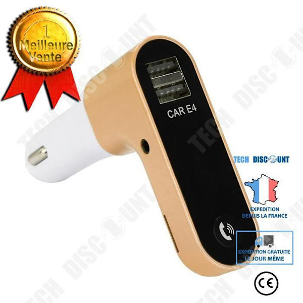 TD® Auton FM-lähetin - Langaton Bluetooth-autosoitin - FM-radio & USB AUX-lähetin-laturi