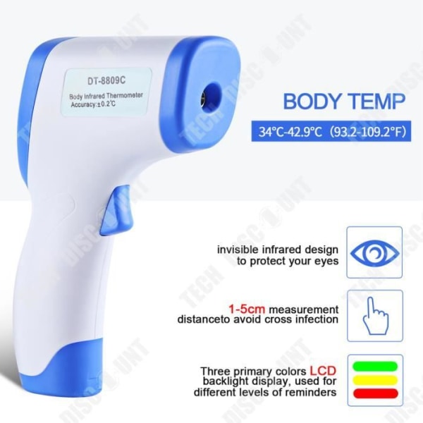 TD® Människokroppstermometer, beröringsfri engelsk temperaturmätpistol, infraröd panntermometer