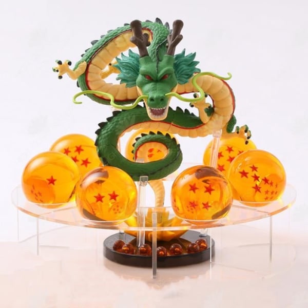 HTBE® Shenlong 3,5 cm Dragon Ball-hylla Dragon Ball Crystal Ball-hållare Shenlong Handgjord låda modell leksaksskärm