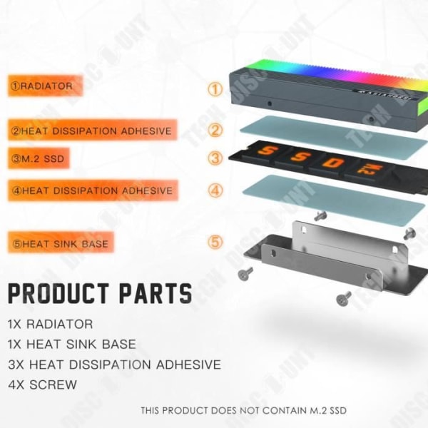 TD® M2.SSD Dual Interface Solid State Hard Drive Radiator Värmeavledning ARGB Shenguang Sync
