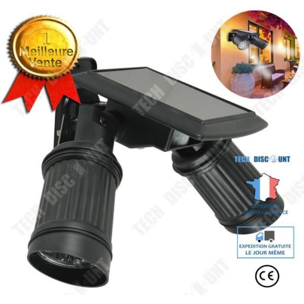 TD® LCC® LED Spotlight lampe Solaire uden Ledning PIR Bevægelsessensor 14 LEDs 150LM LED Landskabsprojektør Lampe - Sort
