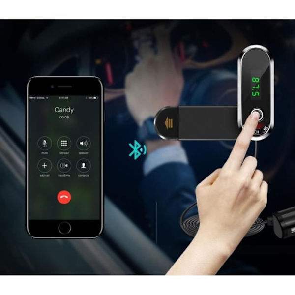 TD® Autoteline tupakansytyttimeen Bluetooth-handsfree -puhelimille MP3-soittimelle USB-lataukseen elektronisille laitteille.