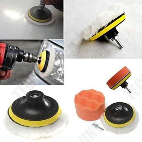 TD® 4" polerkuddssats med borradapter Verktyg Biltillbehör Sponge-Shine-Clean